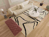 Elementry Geometrical Wool Hand Knotted Carpet