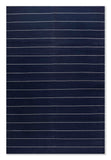 Navy Minimalist Striped Cotton Rug