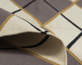 Beige Geometric Cotton Rug