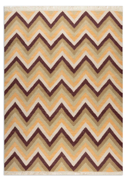 Modern Kilim Style Flat Woven Wool Rug