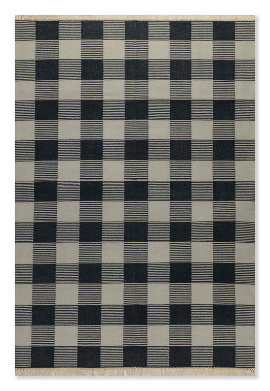 Geometrical Flat Woven Kilim Style Cotton Rug