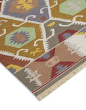 Geometrical Flat Woven Kilim Style Cotton Rug