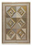 Geometrical Flat Woven Kilim Style Wool Rug