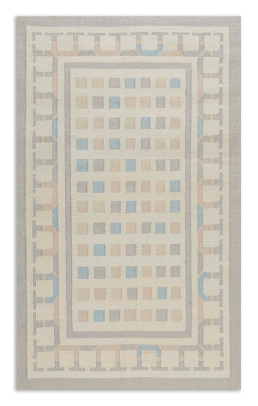 Geometrical Flat Woven Kilim Style Cotton Rug