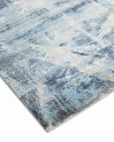 Ethereal Blue  Modern Style Hand Knotted Wool Viscose Carpet