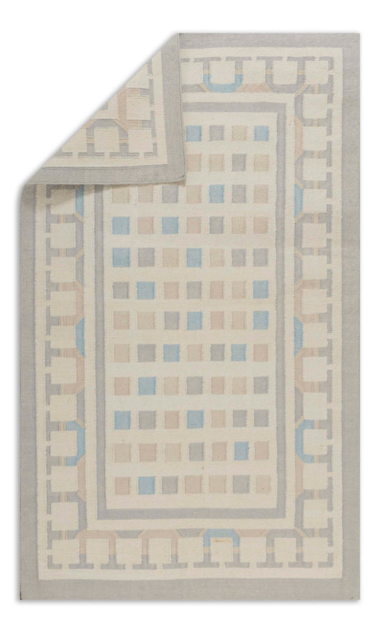 Geometrical Flat Woven Kilim Style Cotton Rug