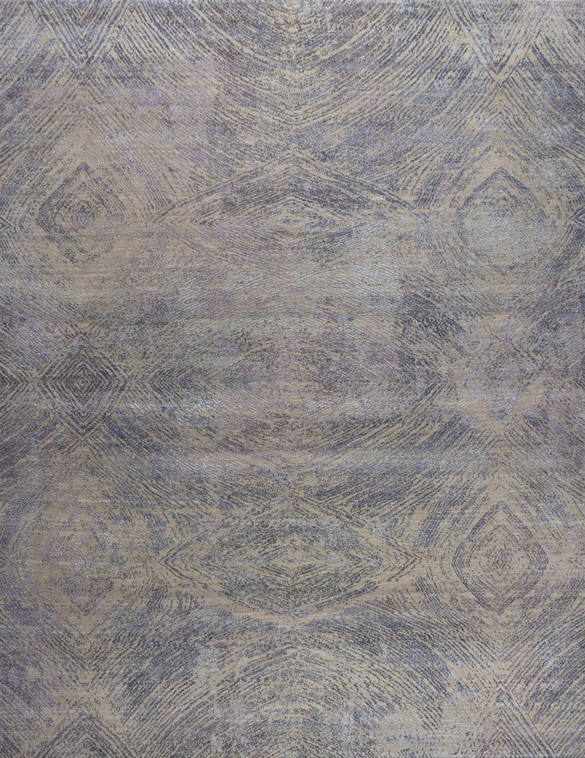 Modern Style Hand Knotted Wool Viscose Carpet