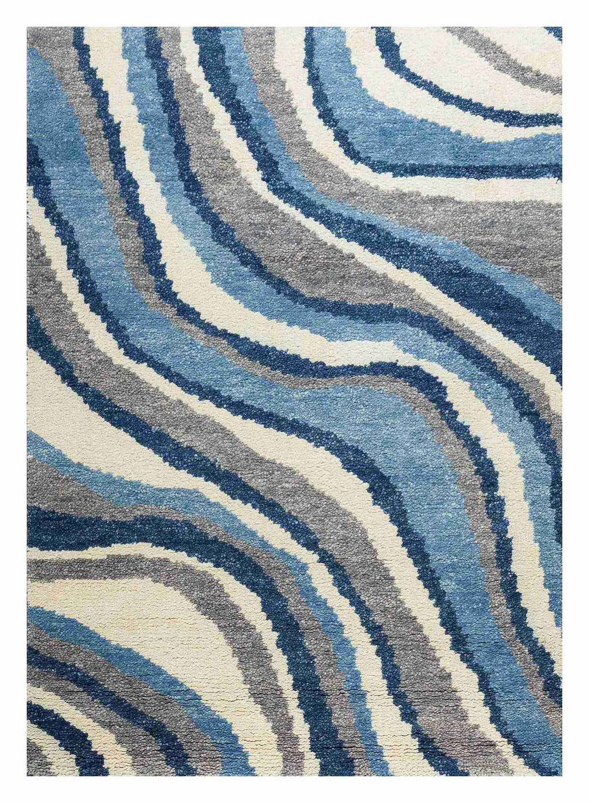 Elementry Geometrical Wool Hand Knotted Carpet