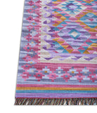 Geometrical Flat Woven Kilim Style Wool Rug