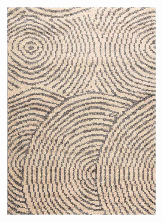 Elementry Geometrical Wool Hand Knotted Carpet