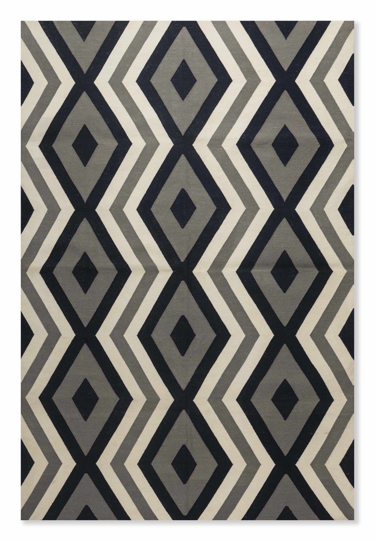 Lattice Geometric Cotton Rug