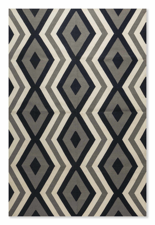 Lattice Geometric Cotton Rug