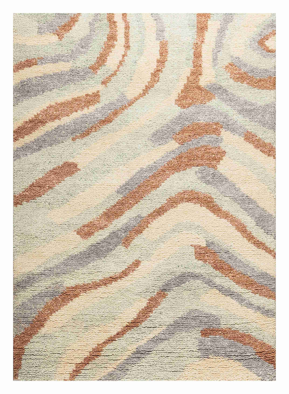 Elementry Geometrical Wool Hand Knotted Carpet