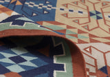 Geometrical Flat Woven Kilim Style Cotton Rug