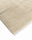 Elementry Geometrical Wool Hand Knotted Carpet