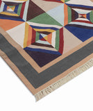 Geometrical Flat Woven Kilim Style Cotton Rug