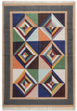 Geometrical Flat Woven Kilim Style Cotton Rug