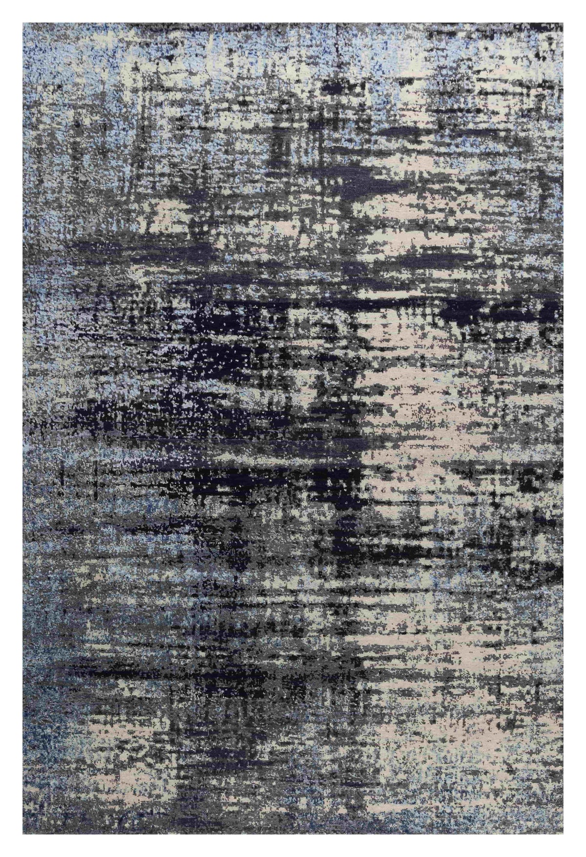 Azure Abstract Handknotted Carpet