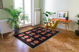 Modern Flower Style Flat Woven Cotton Rug