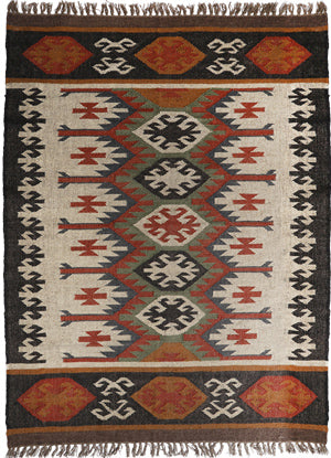 Kilim Style Hand Woven Jute Rug