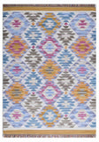 Geometrical Flat Woven Kilim Style Wool Rug