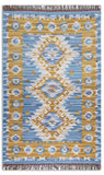 Geometrical Flat Woven Kilim Style Wool Rug