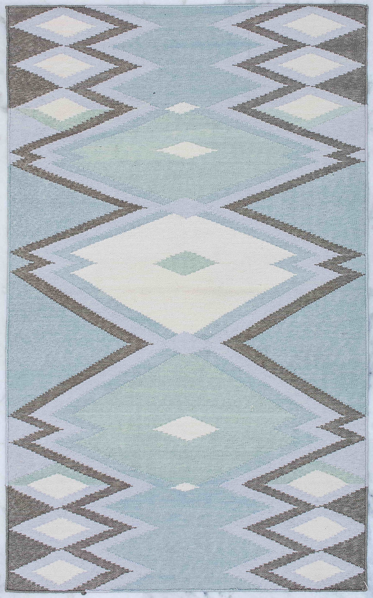 Geometrical Flat Woven Kilim Style Cotton Rug