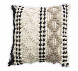 BOHO STYLE COTTON BEIGE HAND WOVEN CUSHION