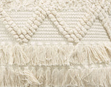 BOHO STYLE COTTON IVORY HAND WOVEN CUSHION