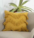 BOHO STYLE COTTON  YELLOW  HAND WOVEN CUSHION