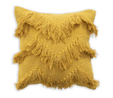 BOHO STYLE COTTON  YELLOW  HAND WOVEN CUSHION