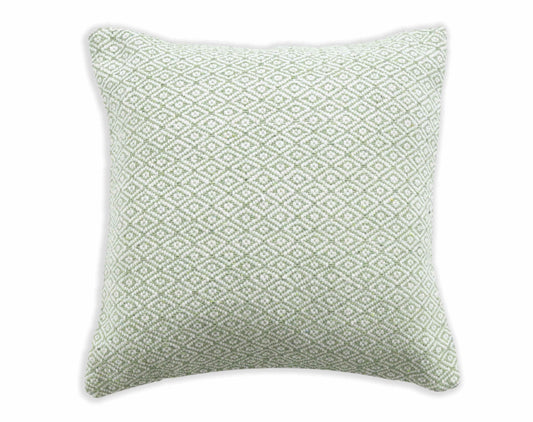 BOHO STYLE COTTON GREEN HAND WOVEN CUSHION