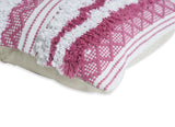 BOHO STYLE COTTON PINK HAND WOVEN CUSHION