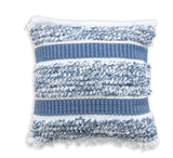 BOHO STYLE COTTON BLUE HAND WOVEN CUSHION