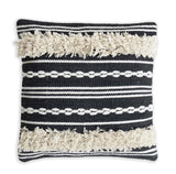 BOHO STYLE COTTON BLACK HAND WOVEN CUSHION