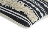 BOHO STYLE COTTON BLACK HAND WOVEN CUSHION