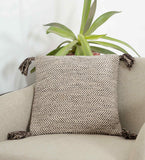 BOHO STYLE COTTON BROWN HAND WOVEN CUSHION