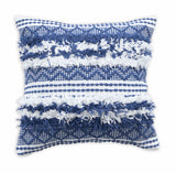 BOHO STYLE COTTON BLUE HAND WOVEN CUSHION