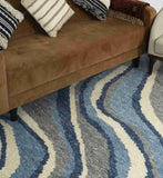 Elementry Geometrical Wool Hand Knotted Carpet